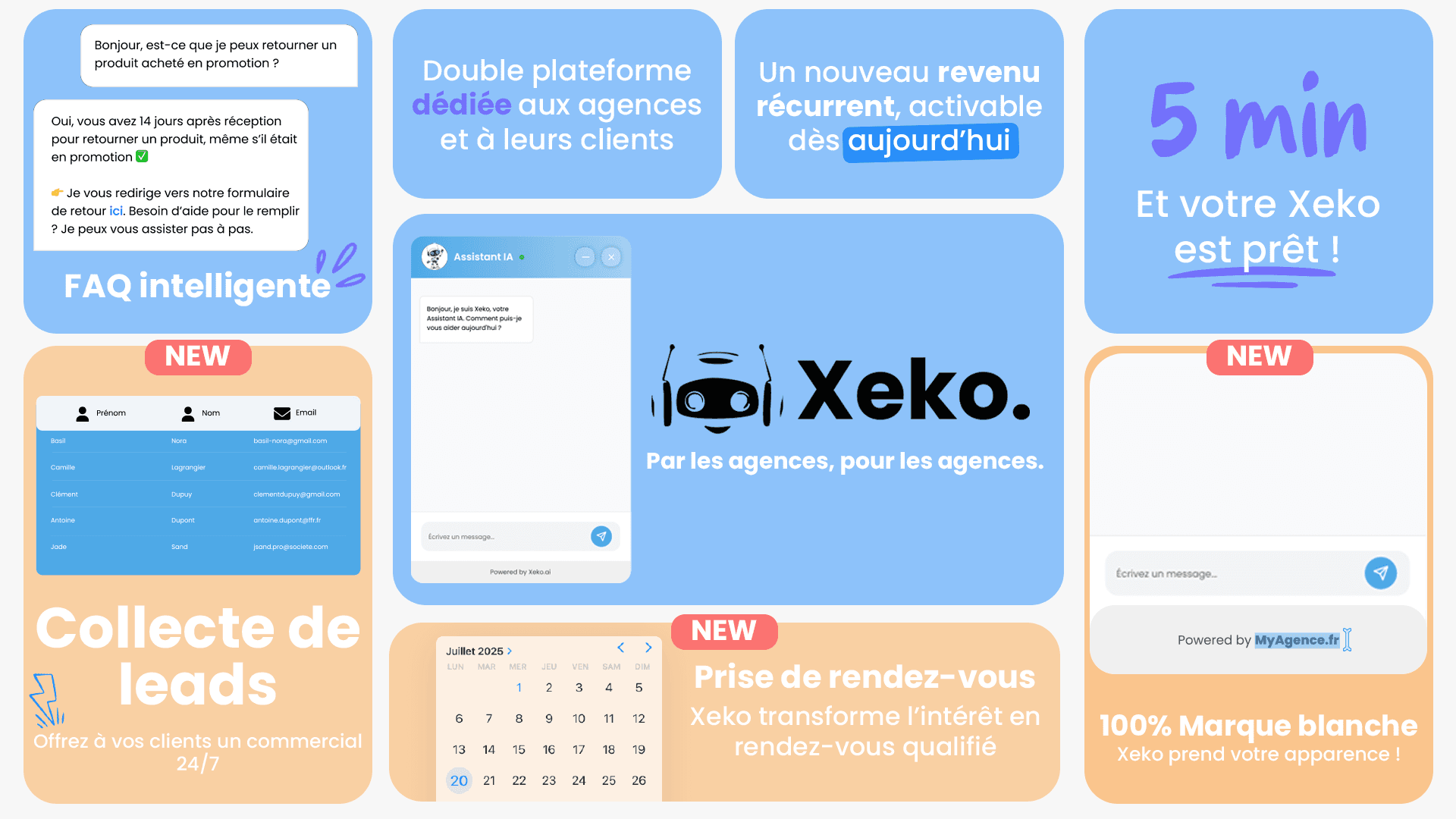 V2.1.0 - Nouveautés Xeko (Marque blanche, collecte de leads, prise de rendez-vous)